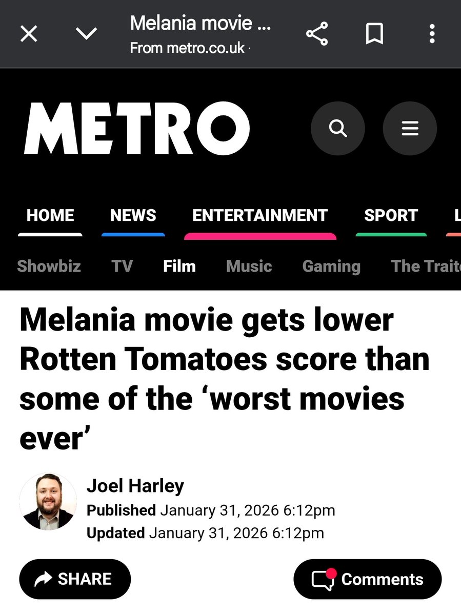 <a href="/MELANIATRUMP/">MELANIA TRUMP</a> Nah, disagree.

Your astroturfed maga reviews are not enough to save this complete fiasco ego project from the flaming dumpster fire of movie flop history.

We really don't care, do you?
