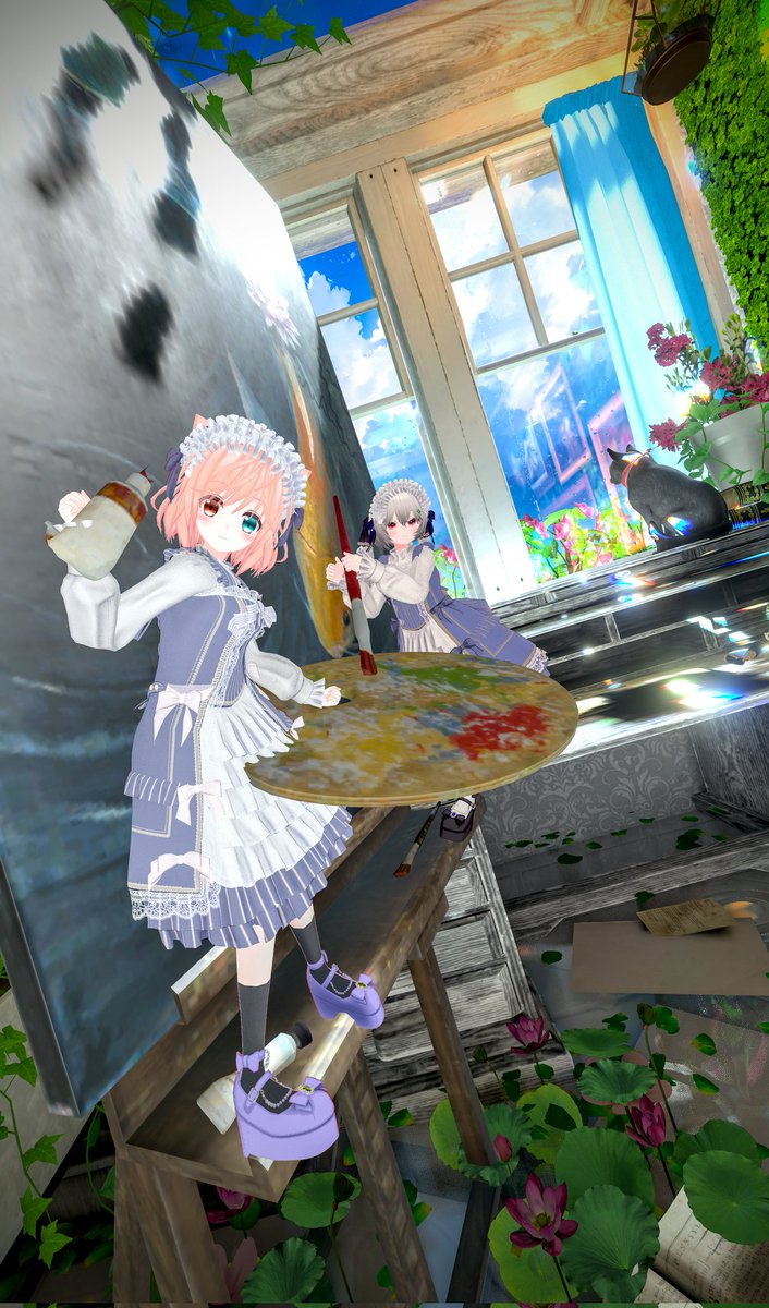 昨日は２人で撮影会をしてました♪ちとせちゃんは、いつも素敵な写真を撮られる方なので、どんなふうに撮影をされてるのか見れて勉強になり、また共に良い刺激になったと思います♪
私には撮れない素敵な写真を沢山見れて嬉しかったです♪😊

[ワールド]
Sapphirae
#Fins
[衣装]
Courtly
#CatPrincess