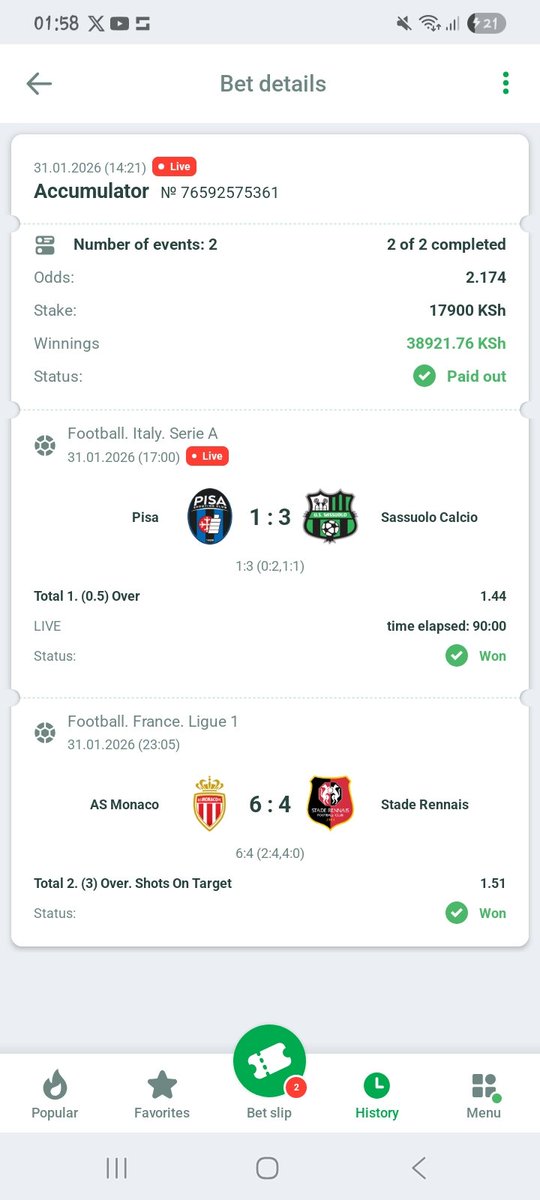 Ace_tipss's tweet photo. 💥Congratulations 🎊 ✅️✅️✅️✅️✅️✅️🔥🔥🔥

✅️Bagged👌👌👌
 
🎯 We go Again Today🥳🥳🥳🥳 https://t.co/jbMKcfjNXx