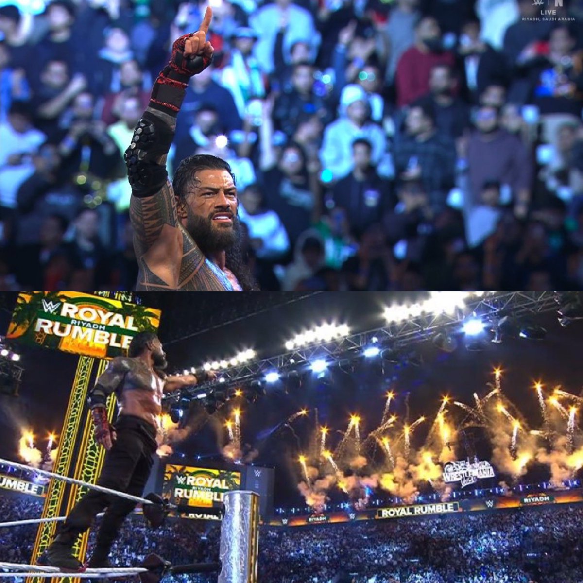 luchalibreonlin's tweet photo. Criticó a viva voz las decisiones creativas de la WWE. Aún así, se amarró las botas y ganó el Royal Rumble. La WWE está en proceso de llegar a su mejor era. El Jefe Tribal estará de vuelta en la cima. Larga vida el OTC1. La decisión correcta ☝️ https://t.co/3eYOHonnHN