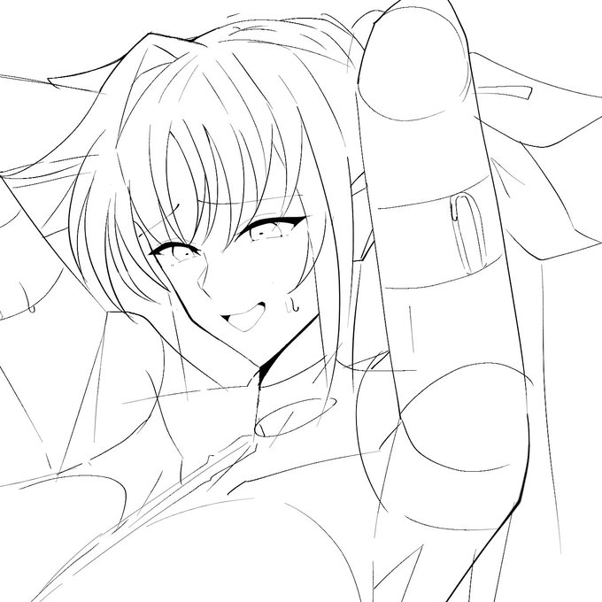 フェイトそん(依頼文を読んでいたらツインテではなくストレート希望が濃厚な気がしてきたからツインテ部分は消しますヌンデ…) 