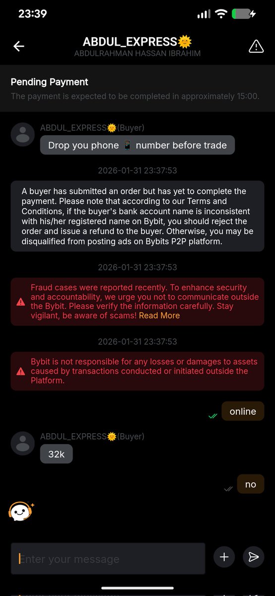 DrakeMarho_'s tweet photo. It's alarming of which I'm certain this could be fixed, u automated buying trades makes payments and drop receipt of which sellers can do same, and can restrict certain words like "please drop phone number before payment" also put a bot in the chat box to restrict - https://t.co/MXTayc9HXQ