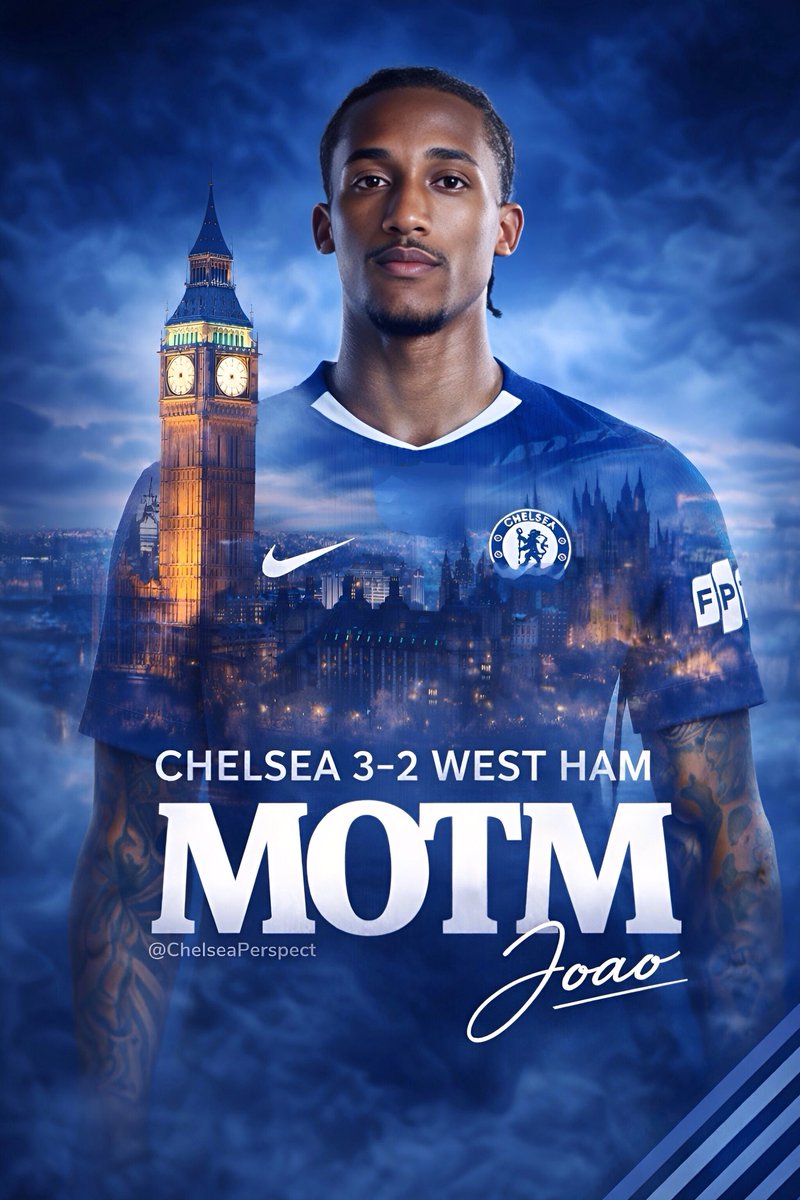 ChelseaPerspect's tweet photo. Chelsea 3–2 West Ham United 🔵🔥

João Pedro comes off the bench and changes EVERYTHING.
Assist ✅ Goal ✅

A historic comeback from two goals down. Mentality monster. https://t.co/hHdsc3oIdA