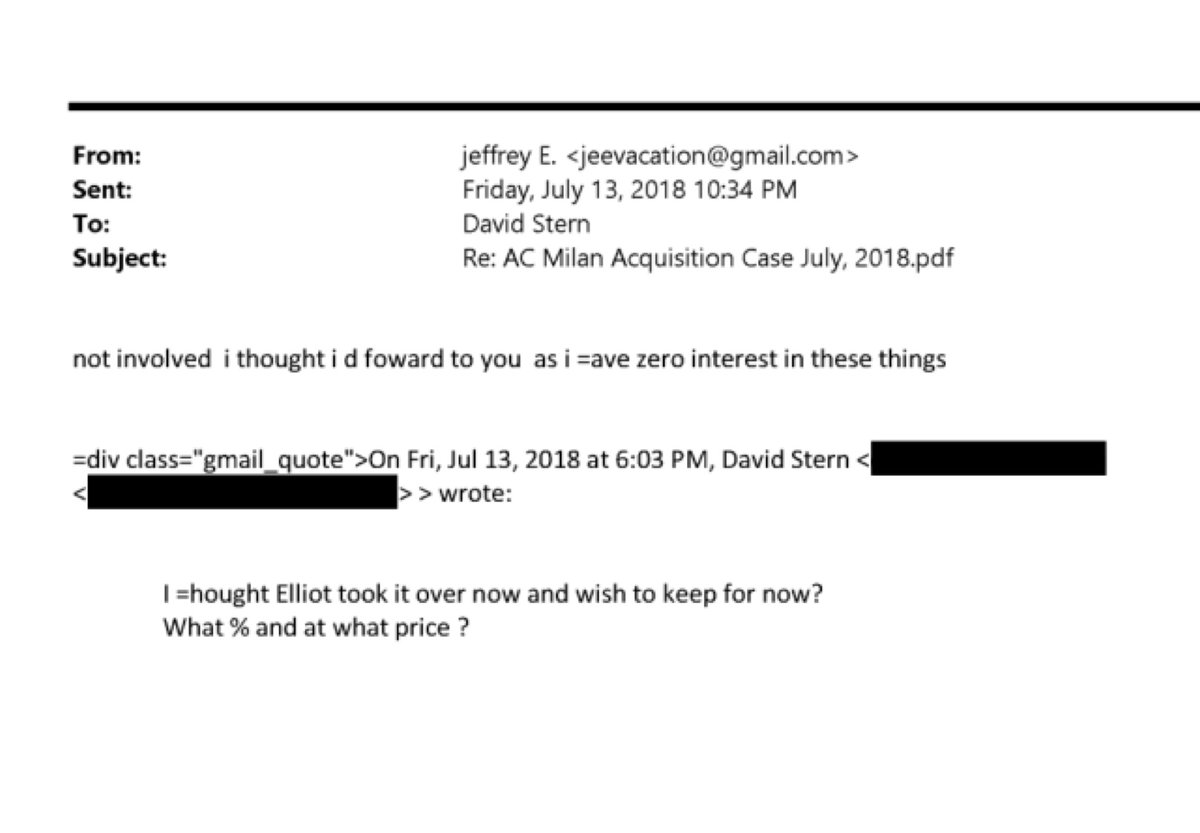 This is WILD! 😳

As per the Epstein Files, Jeffrey Epstein was given an opportunity to invest in/purchase AC Milan.

📰 | <a href="/MilanMatters/">Milan Matters</a>