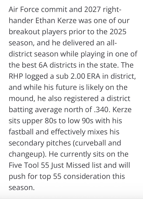 ethan_kerze's tweet photo. Thank you @DustinLMcComas for the write up! Can't wait for what the season has in store for us. @BaseballTwca https://t.co/Ys2QoZzZF2