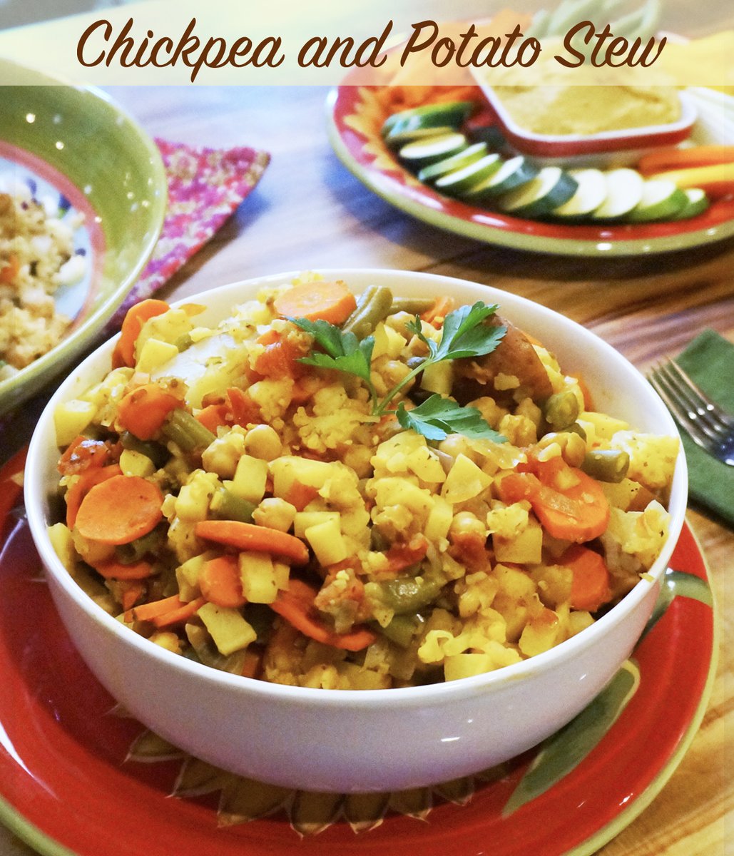 Jazzyvegetarian's tweet photo. This delicious Spicy Chickpea and Potato Stew makes a hearty winter meal.🍲https://t.co/mRkuq9BPVO 
Be sure to #tunein to @CreateTVchannel this Sunday morning to watch me prepare this yummy stew!

#plantbasedrecipe #vegan #veganrecipe #stewrecipe #createtv #television #watch #PBS https://t.co/FUktozrNmG