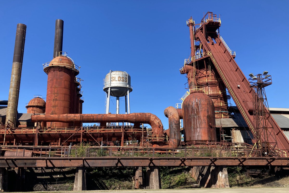 Better_Bham's tweet photo. @ExploresMr Birmingham steel history is fascinating as well. If you’re ever in town, our Sloss Furnaces has been preserved as an NPS national historic landmark. It’s one of the reasons we’re known as “Magic City” https://t.co/t7cDeF13c9