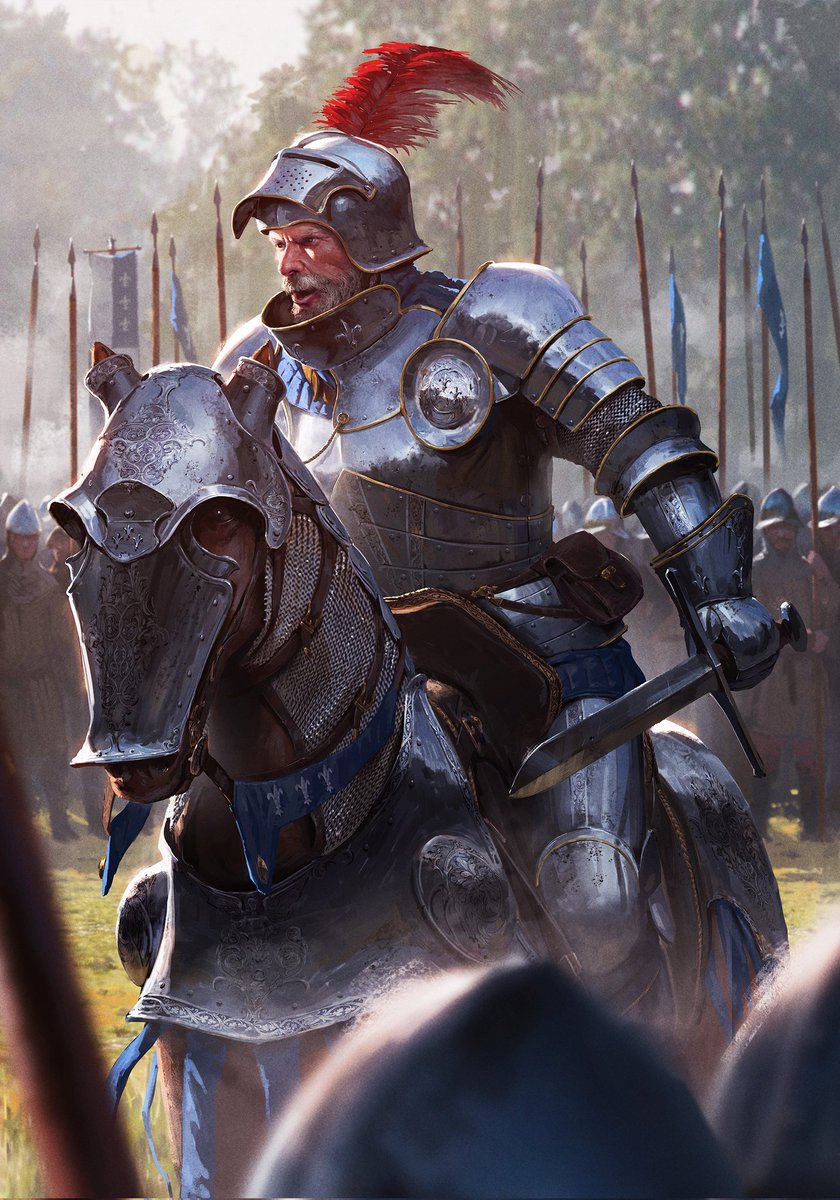 SanguinisI's tweet image. The term “Harnois Blanc” (white harness) refers to this complete body protection used during the 15th. The term "armor" has only been used since the 18th to refer to the attire that completely covered the combatant. “White” doesn't describe the color but rather the material used.