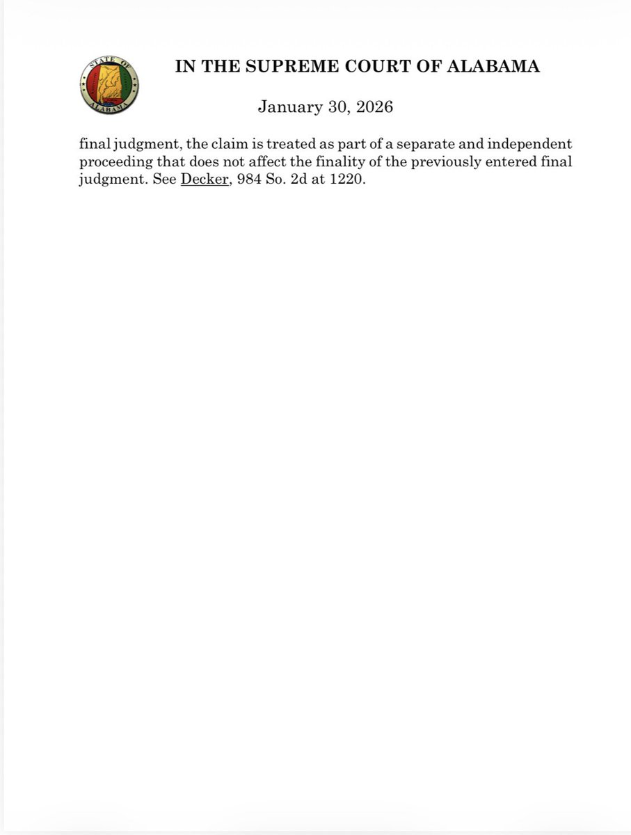 GregoryCook's tweet photo. Our Court has just amended Alabama Rule of Civil Procedure 70A to make clear the unadjudicated claims for contempt are deemed denied and thus judgments are final and capable of appeal. This can be particularly important in domestic relations cases. https://t.co/t7NUiWDXAF