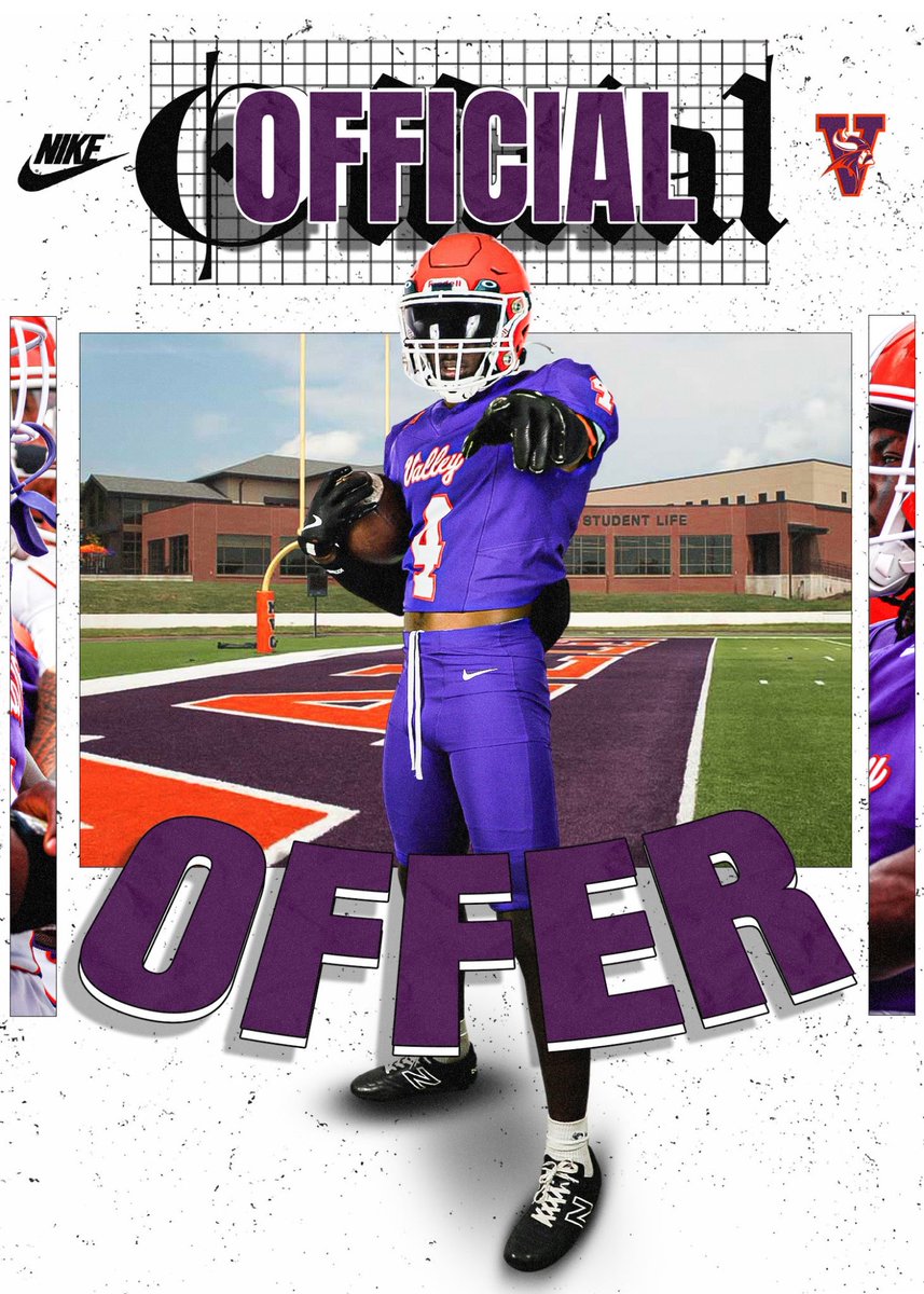 After a great conversation with <a href="/bmatthews8990/">Coach Matthews</a>, I am blessed to receive an offer from Missouri Valley College <a href="/MovalFootball/">MVC_Football</a>! #ValleyWillRoll🟠🟣