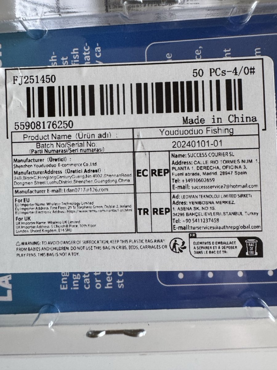 efkanturen's tweet photo. #TEMU kararına farklı açıdan bakabileceğiniz bir bilgi. ABD'de yaşıyorum. Temu'dan 13 adet balıkçılık ürünü aldım. 10 tanesi Türk şirketinden gönderilmiş gibi görünüyor:
1. Döviz girişi 💵
2. Türkiye'yi çok ürün satın alıyor gösterir 🛬
2. ABD vergi kuralları deliniyor⚖️
demek... https://t.co/Eu40BCDhyE
