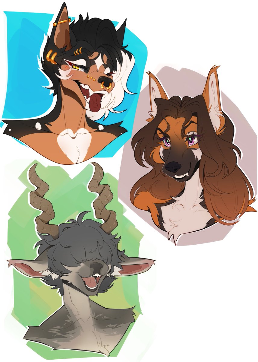 thepunkcroc's tweet photo. Headshot batches from this month. Look at all these lovely mugs! 💖 https://t.co/IQtN8TgYxC