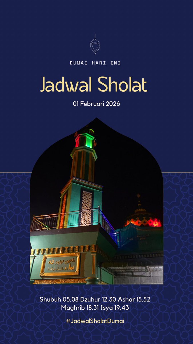 #JadwalSholatDumai hari ini 01/02/2026