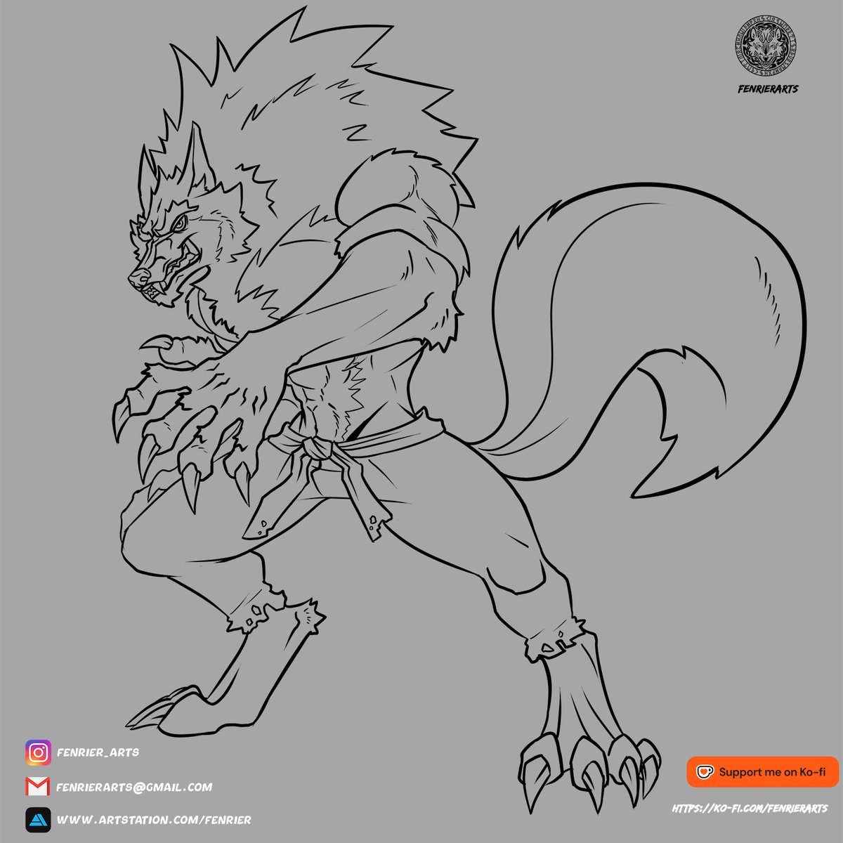 FenrierArts's tweet photo. #Wolf #werewolfart #videogames #DarkStalkers #Digitalart #furryartwork
Some advance of my Jon Talbain fanart, now in line art. https://t.co/7rRsRjIfFo