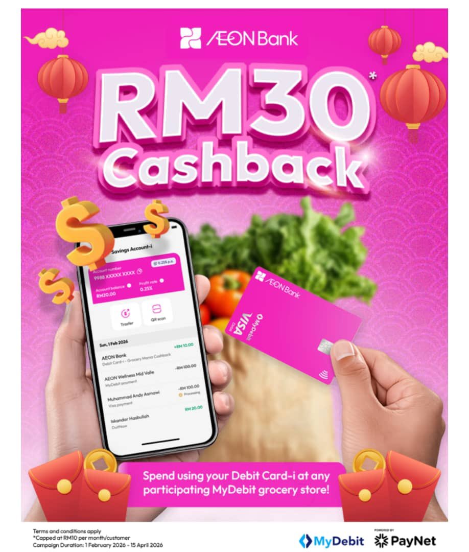 Sawonilo92's tweet photo. Saja nk share.

Sape pengguna Aeon Bank.
Skrang ada promo cash back RM30
1.2.2026 - 15.4.2026.
Cap RM10 per/month

Pastu point ttp dapat. Bleh tukar kpd cash nt.

Sapa yg nk join. Bleh copy referral code kat bawah 🤗￼ https://t.co/otC5YZ2qn6