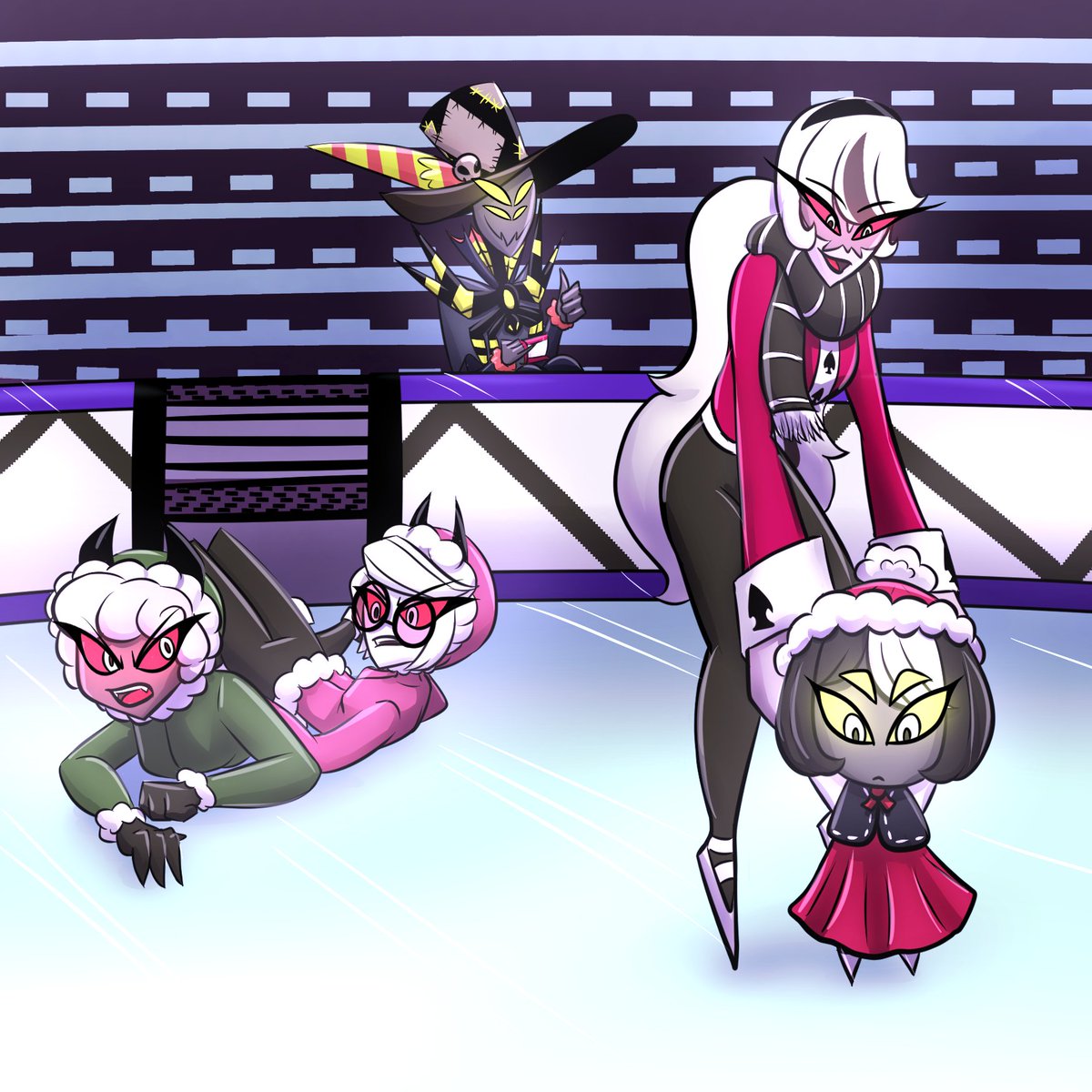 tanemaarts's tweet photo. @HVFankidWeek #zestmilla #carmillacarmine #zestial #HazbinHotel #hvfankidweek
Day 1: Ice skating
Little one is named Elizabeth Odile Carmine. https://t.co/VIuL8w7xct