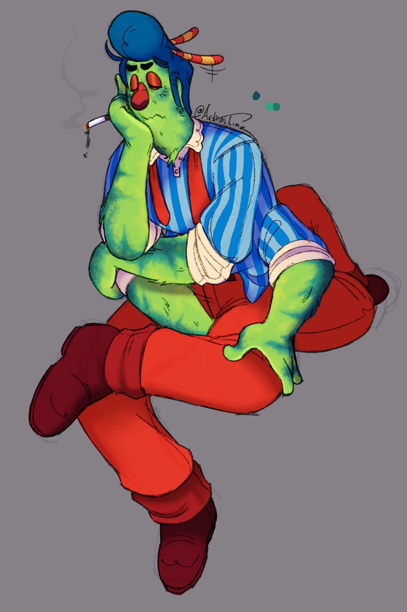 ArtismTime's tweet photo. Messy Howdy art. I haven't drawn him in awhile,, So yay!! 

I eats him up. I imagine he either tastes like unsweet watermelon or sour things. Oo or gummies. /silly

#welcomehomepuppetshow #whtwt #howdypillar #welcomehomehowdypillar #welcomehomefanart https://t.co/WqIvvAk9di