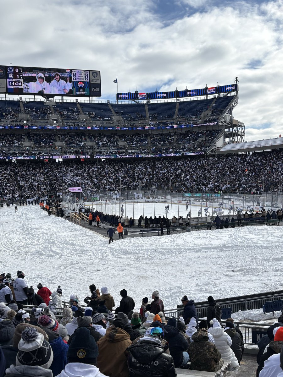 Cold one today but great to celebrate my daughter’s 20th with almost 75k at PSU for a winter classic. 9 degrees real feel for most of the day.