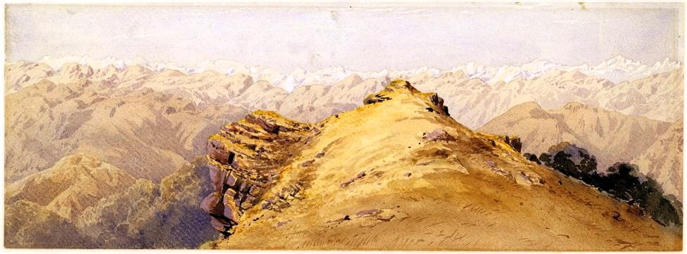 GujaratHistory's tweet photo. 150 years old painting of the Himalaya mountains from a place near #Simla in Himachal Pradesh was painted in 1876 AD. https://t.co/sjlY51RaHN