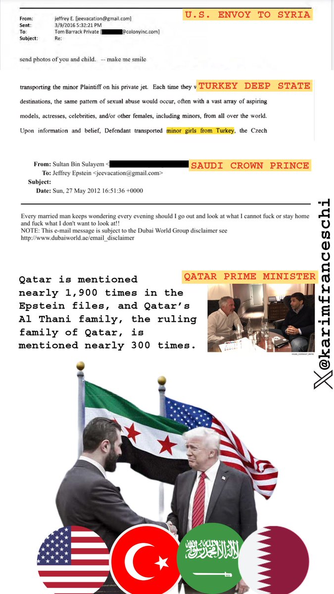 The current Syrian policy, which backs a coalition of jihadist terrorist organizations against the Kurds, is being shaped by the most prominent members of the Epstein list.