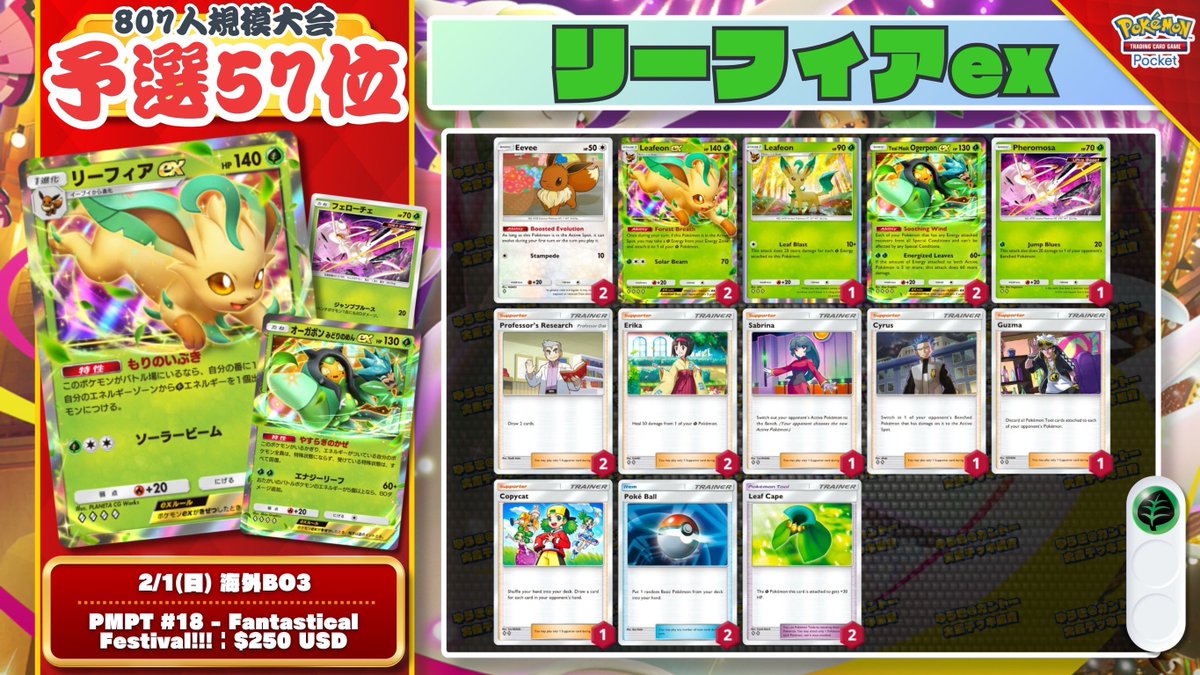 ポケポケ】805人参加大会『PMPT#18』 予選通過した新カード採用デッキ