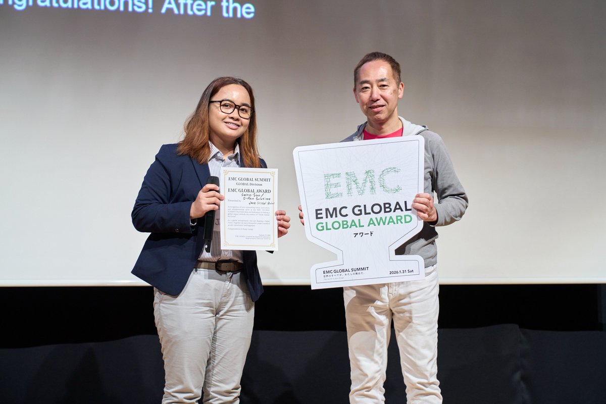 mu_emc's tweet photo. 【EMC GLOBAL SUMMIT 2026】GLOBAL AWARD賞
昨日開催されたSUMMITのGLOBAL AWARD賞は、Swine Scan / Jane Cristel Boholさんです!
AIで家畜の健康を見守り農業の未来を支えるプロジェクトが受賞しました。
#EMCGLOBALSUMMIT2026 #EMCGLOBAL #SwineScan #武蔵野EMC https://t.co/Z4YwMZNuLb