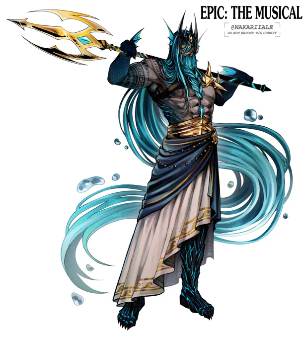 Poseidon standee - art donation for an EPIC fan meeting yah we miss this AU too, we'll try our best to come back to it as soon as possible co-AU creator: #reincarnatedAU #epicthemusical #poseidon