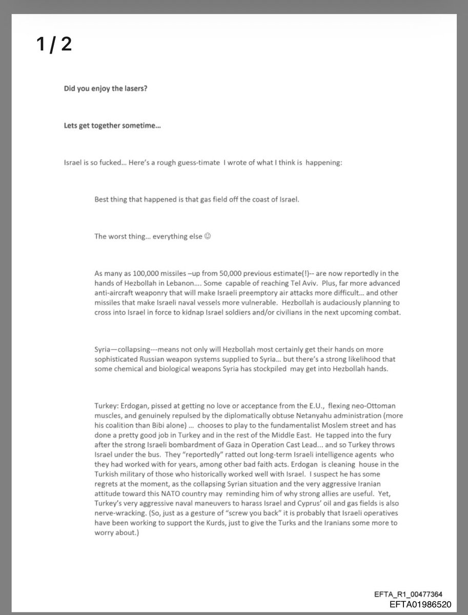 gundem7x24's tweet image. Epstein yazışmalarından:

Erdoğan, diplomatik açıdan beceriksiz Netanyahu yönetiminden (sadece Bibi'den değil, daha çok koalisyonundan) gerçekten tiksiniyor... 

Türkiye'de ve Orta Doğu'nun geri kalanında oldukça iyi bir iş çıkardı. 

Türkiye'nin İsrail'i ve Kıbrıs'ın petrol ve…