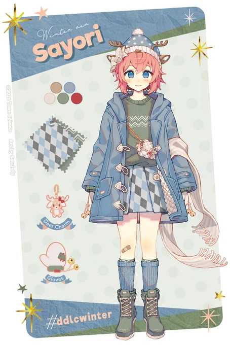 #DDLC Sayori &amp; Yuri winter ver. outfits! Share your own fanart with #ddlcwinter