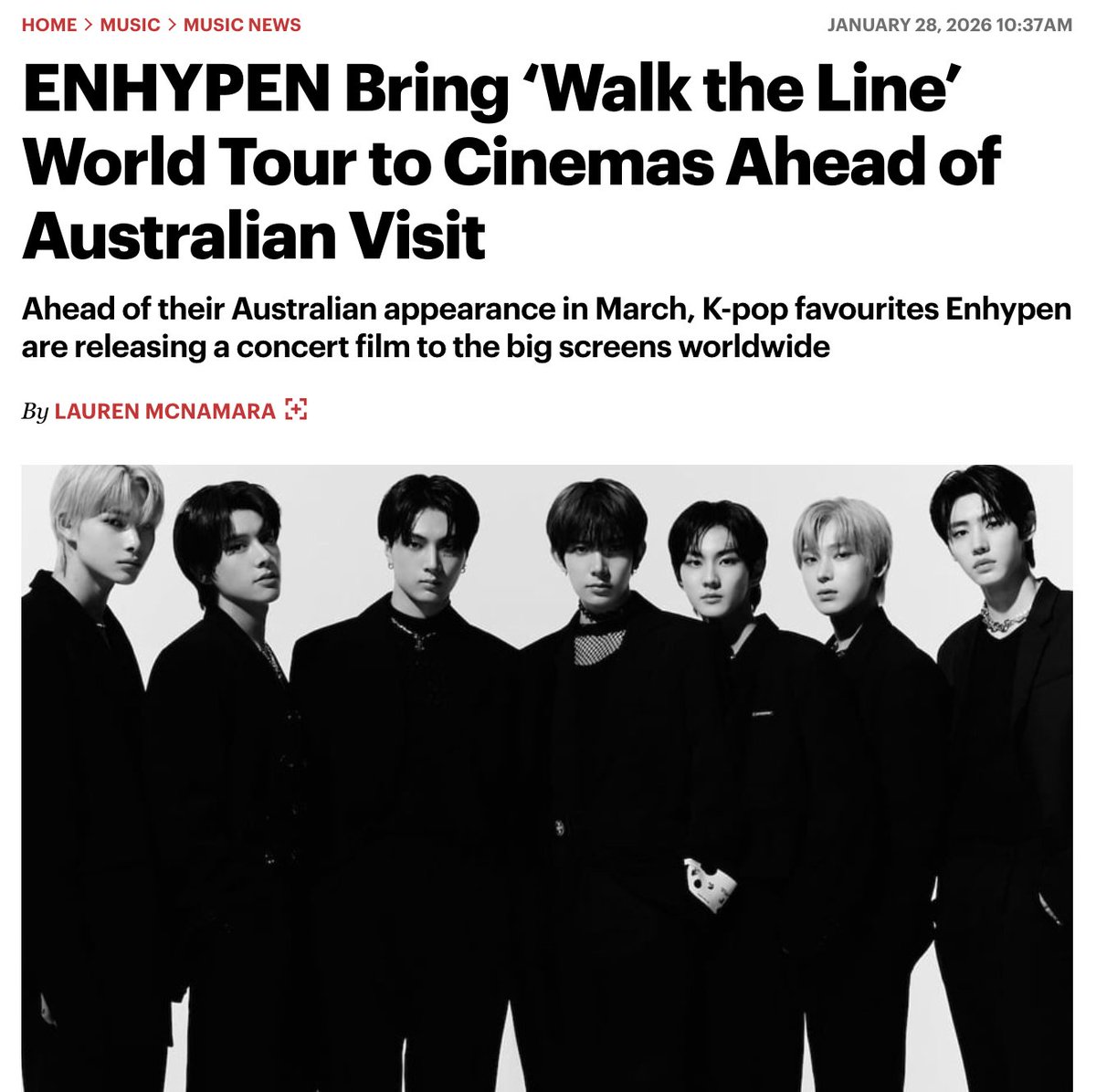 moonandenhypen's tweet image. ENHYPEN on Rolling Stone Australia

"Enhypen continue to redefine their artistic boundaries, currently riding the momentum of a historic year of success.

Soon, they will head Down Under to headline the debut Australian K-pop festival  안녕, Melbourne (“Hello”, Melbourne)."…