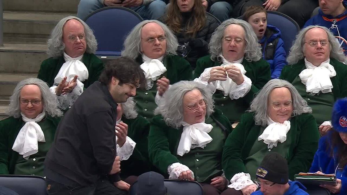 BR_OpenIce's tweet photo. Couple of Ben Franklins are taking in the Islanders game tonight 😂 https://t.co/WNk1dThoGS
