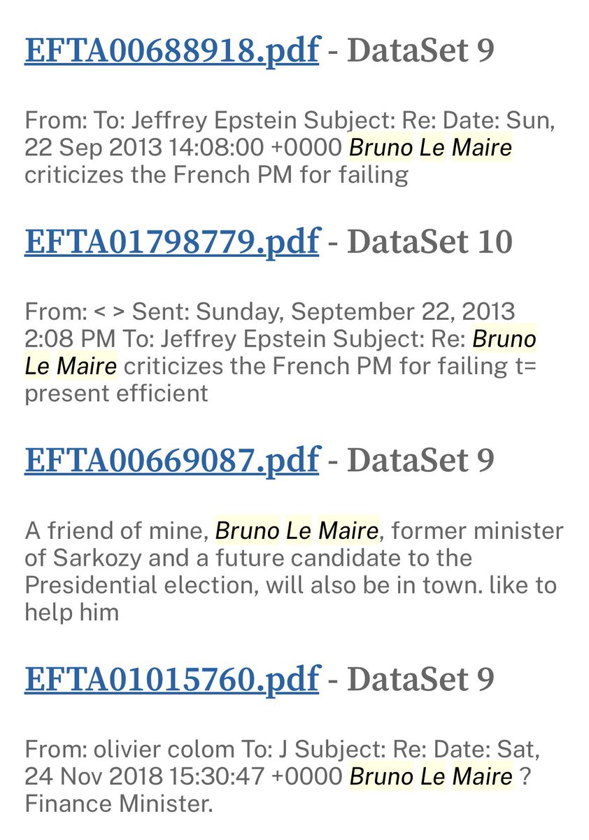 Bruno Le Maire dans les dossiers Epstein