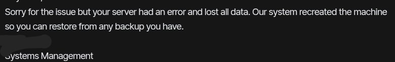 DeviZowl's tweet photo. PSA: If you have a VPS and they use Virtualizor, IMMEDIATELY BACKUP YOUR STUFF, I've had several VPSs affected by their master accounts or something being hacked

I also had another VPS go down which might be unrelated as it doesn't look like they use virtualizor https://t.co/FgXu42uum4