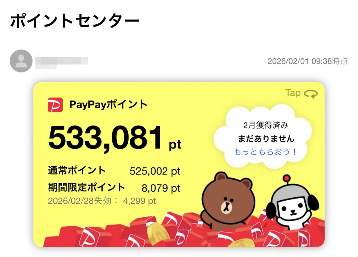 ldrer's tweet image. わたしの PayPay ポイントは
530000
です