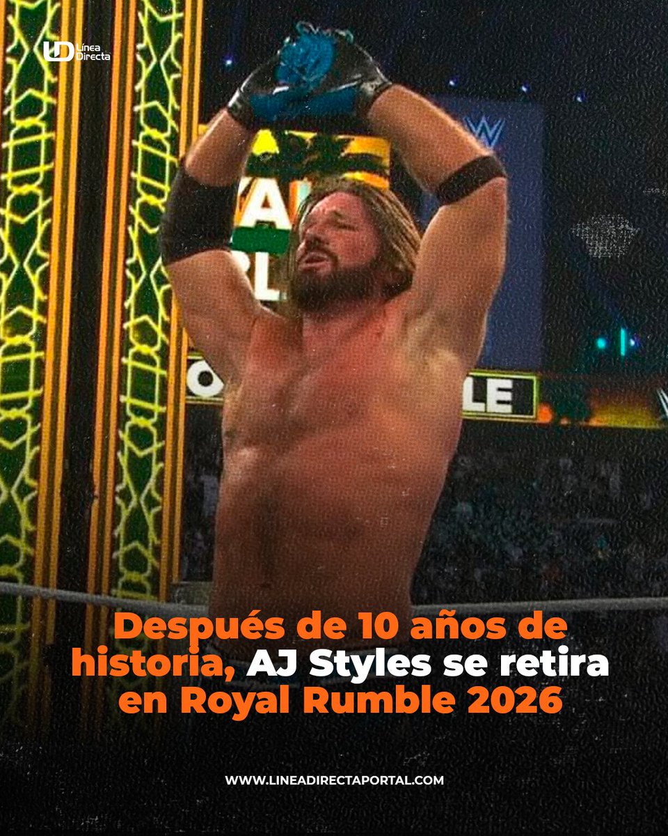 linea_directa's tweet image. Después de 10 años de historia ✨ , AJ Styles (@AJStylesOrg)  👊🏻 se retira en Royal Rumble 2026 🤼‍♂️

Nota completa: lineadirectaportal.com/deportes/despu…

#Lucha #Wwe #RoyalRumble #AJStyles #Deportes #Noticias