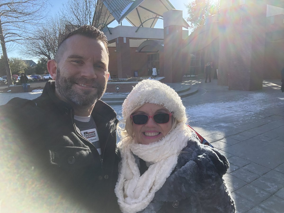 MattThorsenHD67's tweet photo. I love working the polls! A lot of patriots out today voting for Colleen in Plano. Colleen going in…@MattThorsenHD67 coming out. #txlege #NOTARINO @CollinGOP @cityofplanotx @sayinwithalisha @AmyWinkel4 @rohitjoycpa https://t.co/dWdZa1eJyX