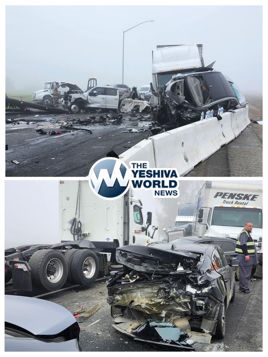 YWNReporter's tweet photo. A crash involving nearly 60 vehicles in Central California's Tulare County forced the closure of Highway 99 in both directions at the scene, according to the California Highway Patrol. At least 10 people were taken to a local hospital. https://t.co/FxXYyvUNBH