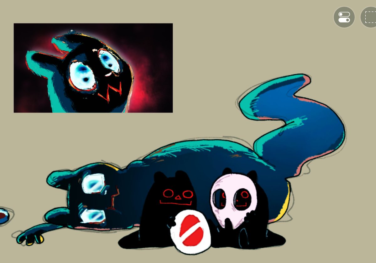 #rainworlddownpour #rainworldfanart 
Invくん練習。表情豊かで可愛いね。