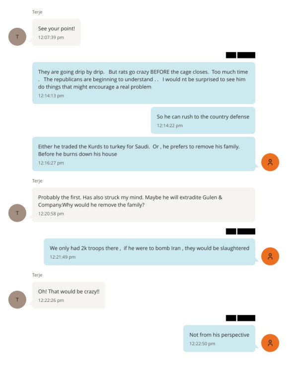 Parrattarna's tweet photo. Epstein:
Trump’s withdrawal of troops from Syria is a bad sign. He’s planning something. And that’s not good. Either he sold the Kurds to Turkey in exchange for Saudi Arabia, or he prefers to get his family (his army) out of Syria before burning down his own house.
#EpsteinFiles https://t.co/mAPy4Keag4