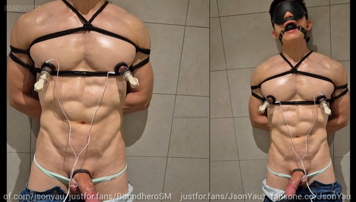 jyaumodel's tweet photo. Editing a teaser for this collab with @BoundheroSM got me so aroused. Nipples got sucked/zapped and pecs got contracted while having erection lost my resistance to lust and moan. I guess I'm in pleasure torture haven. Video will be out at the end of April 2026. https://t.co/ihRMrfqQEX