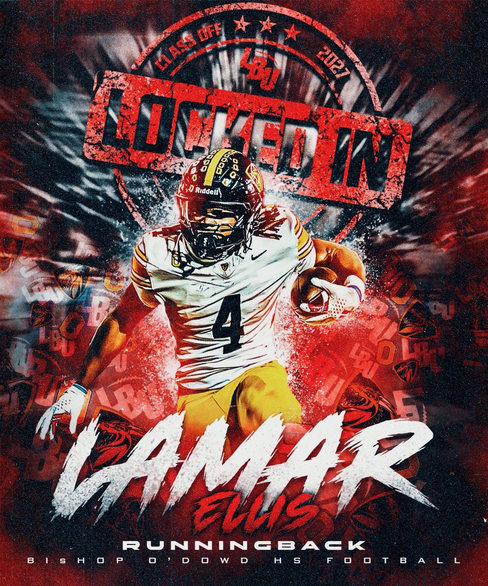 LBUTraining's tweet image. 🚨LBU SHOWCASE ANNOUNCEMENT 🚨
Another One of the TOP-RANKED RUNNINGBACKS in the Class of 2027 and also on of the best pure RBs in NorCal is officially LOCKED IN 🔒💥

Lamar Ellis @Lamar_Ellis1 
Bishop O’Dowd HS
@ODowd_FB @hardynickerson 
🎯 LBU Showcase
⏰ Time to go to work.