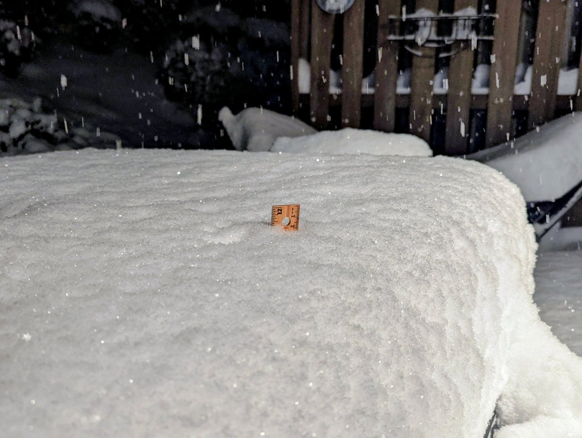 brantg81's tweet photo. @IrishEagle About an hour north in Jamestown. 11.5". Over a 100+ vehicle accidents reported so in the county I live in. It's unreal. Stay off the road people! https://t.co/zVWaef19aW