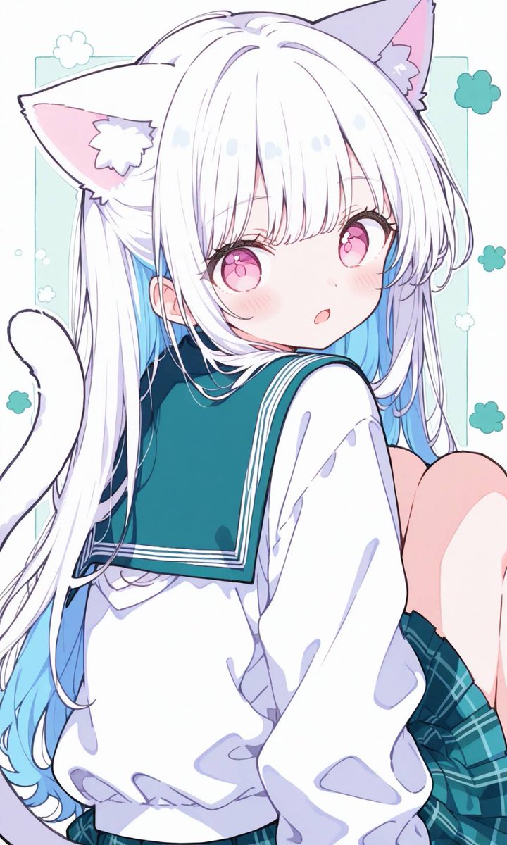 もう2月…！ 今月もよろしくお願いします🤍 Σにゃっ!? #AIart