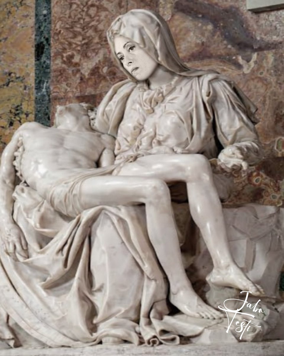 jabotesti's tweet photo. Nel frattempo, a San Pietro è stato completato il restauro della Pietà.

#facciadangelo #Meloni https://t.co/EMc46P5F7r