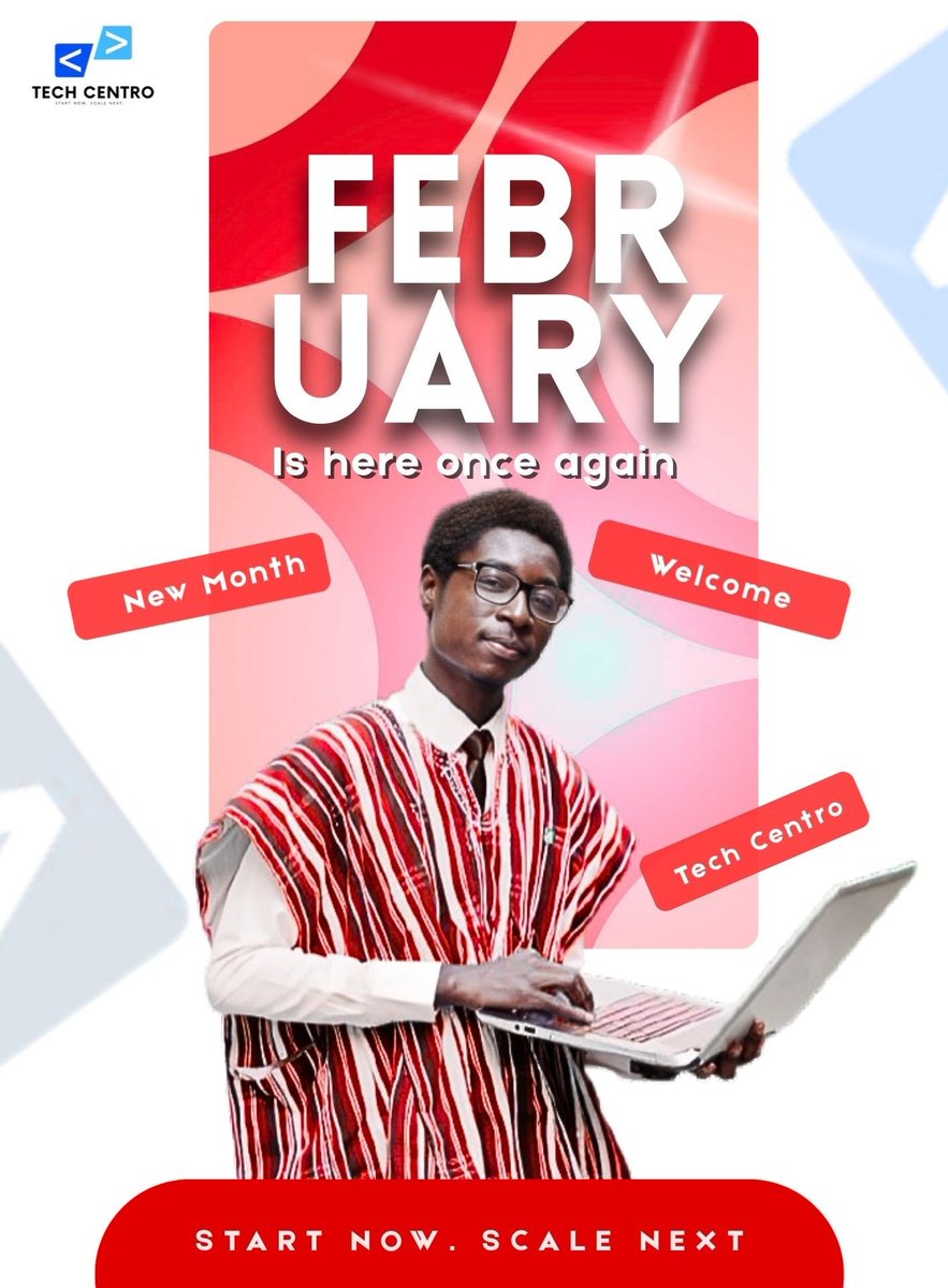 Techcentro's tweet photo. February is here once again!
A new month to start now and scale next 🚀
Welcome to February with Tech Centro.

#tech #techcentro #learnatechskill #FUNAAB https://t.co/uwPJzhRkhh