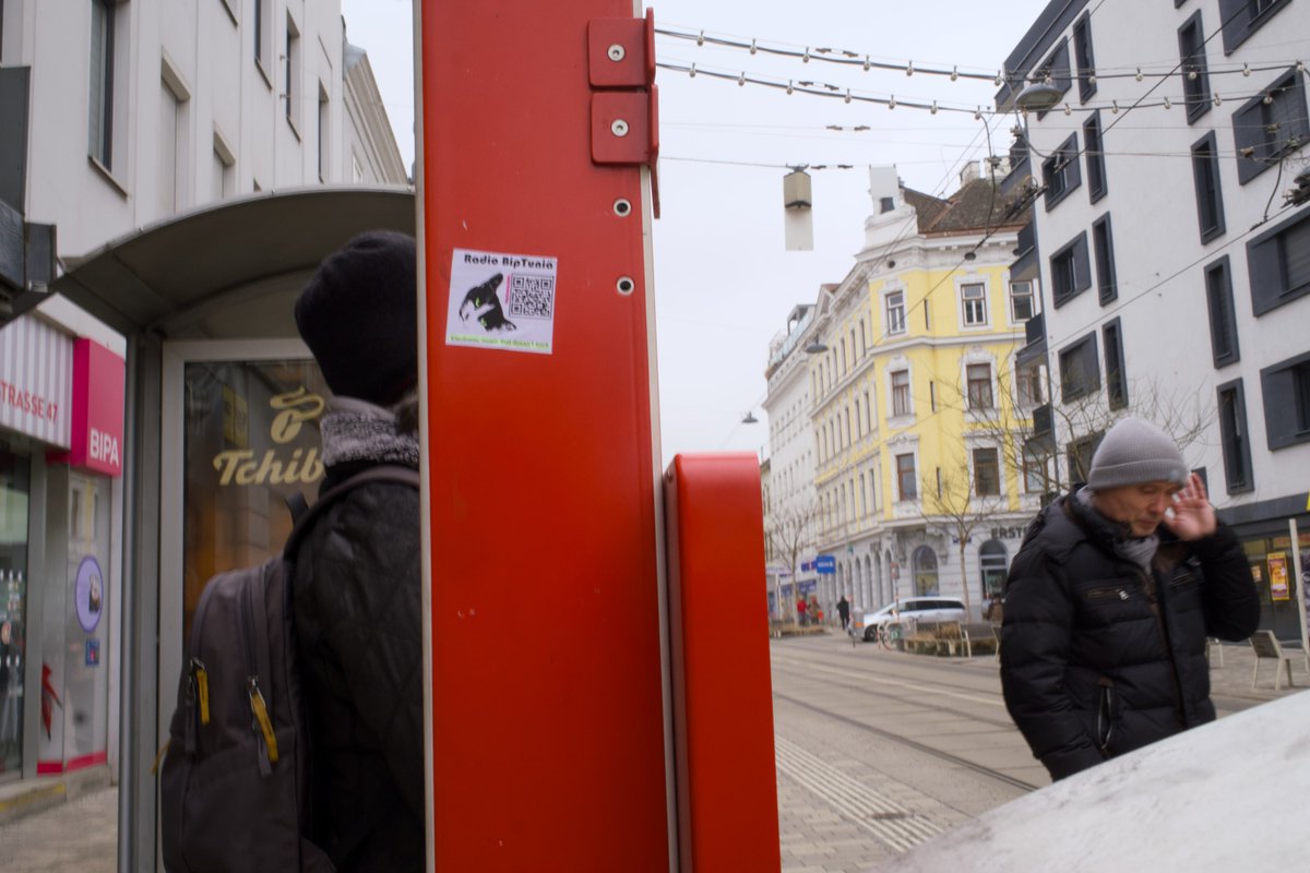 BipTunia stickers in the wild in Austria.