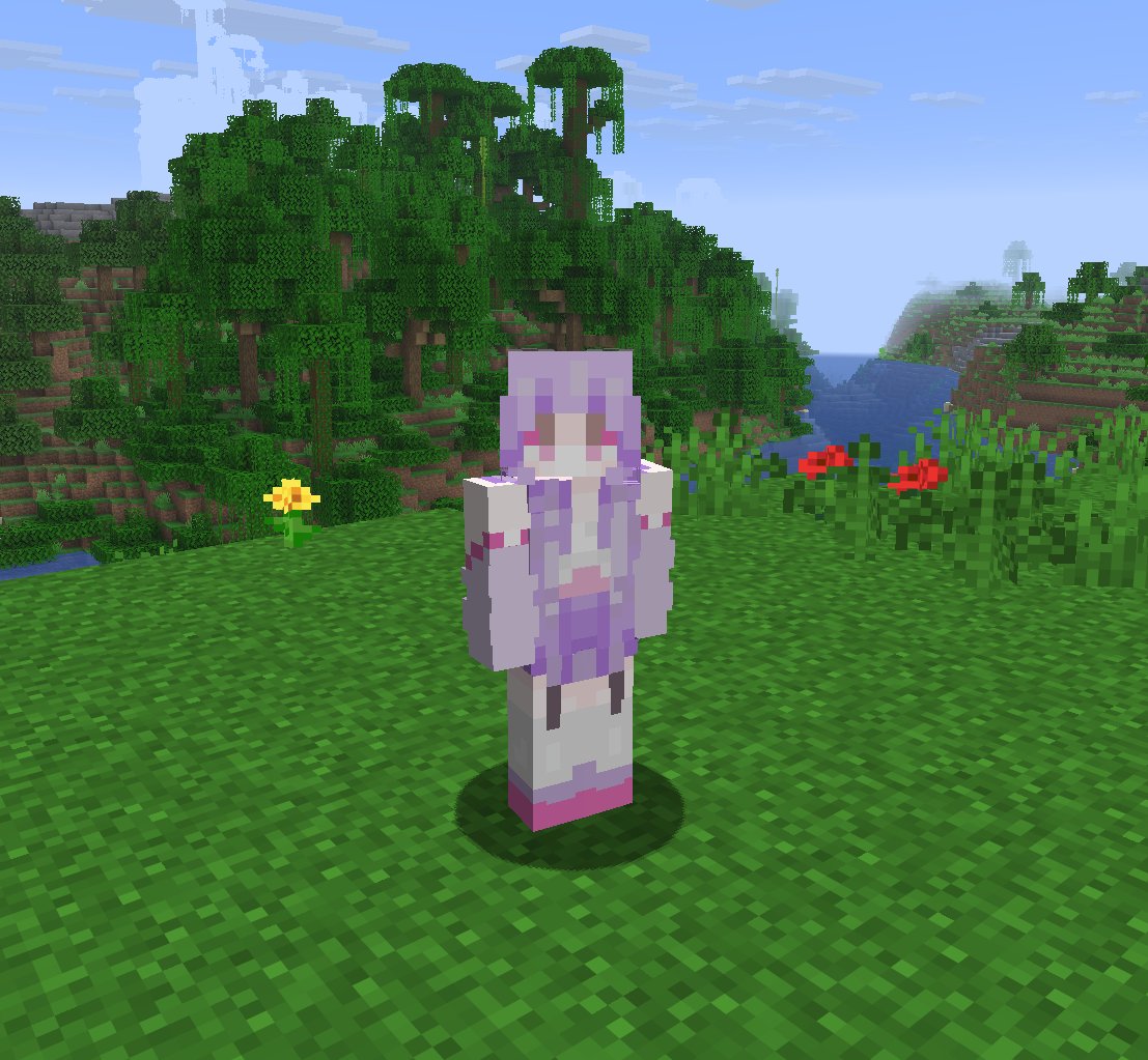 AliiceXIV's tweet photo. Je me suis motivée à faire mon modèle vtuber sur Minecraft pour...

✨chasser des cobblemon✨

Trop contente du résultat 💜 https://t.co/q4gzE5QmgC