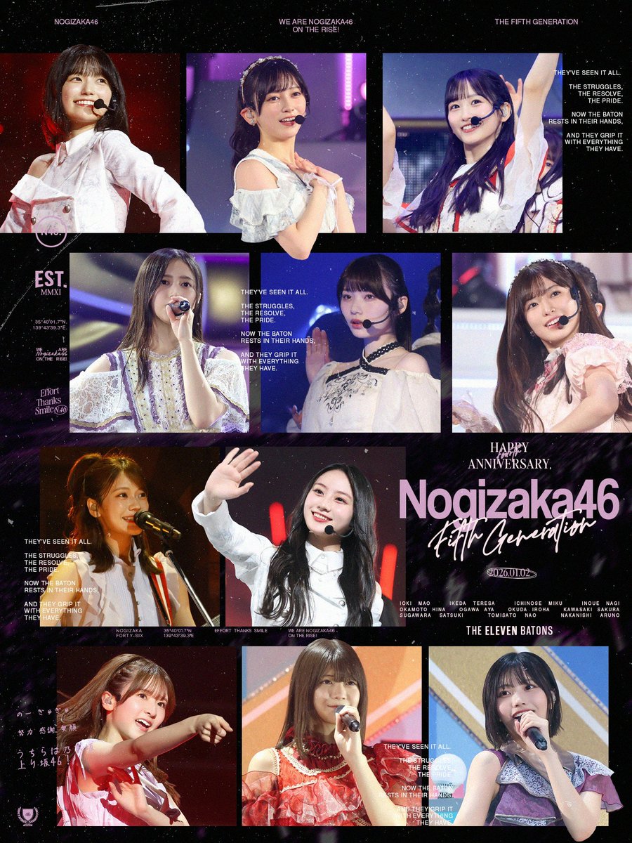 46FansINA's tweet image. Happy 4th Anniversary, 5th Generation of Nogizaka46 💜✨

Thank you for always bringing happiness and a fresh new breeze to Nogizaka46. Can't wait to see what kind of surprises you’ll bring us next 💫

#乃木坂46 
#乃木坂5期生 
#5期生結成4周年 
#5期生結成記念日