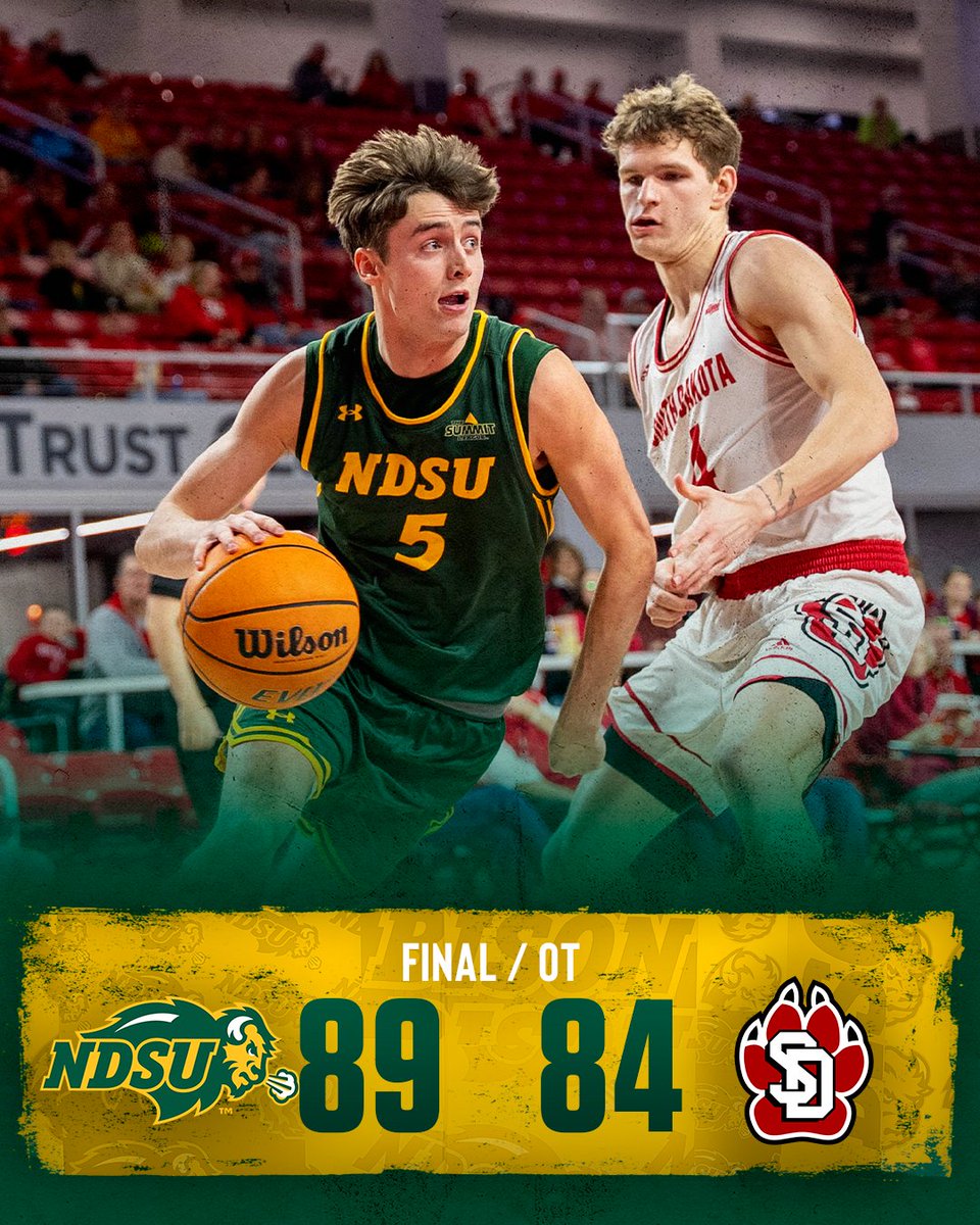 NDSUmbb's tweet image. THERE'S NOTHING BETTER 
THAN AN OVERTIME ROAD WIN