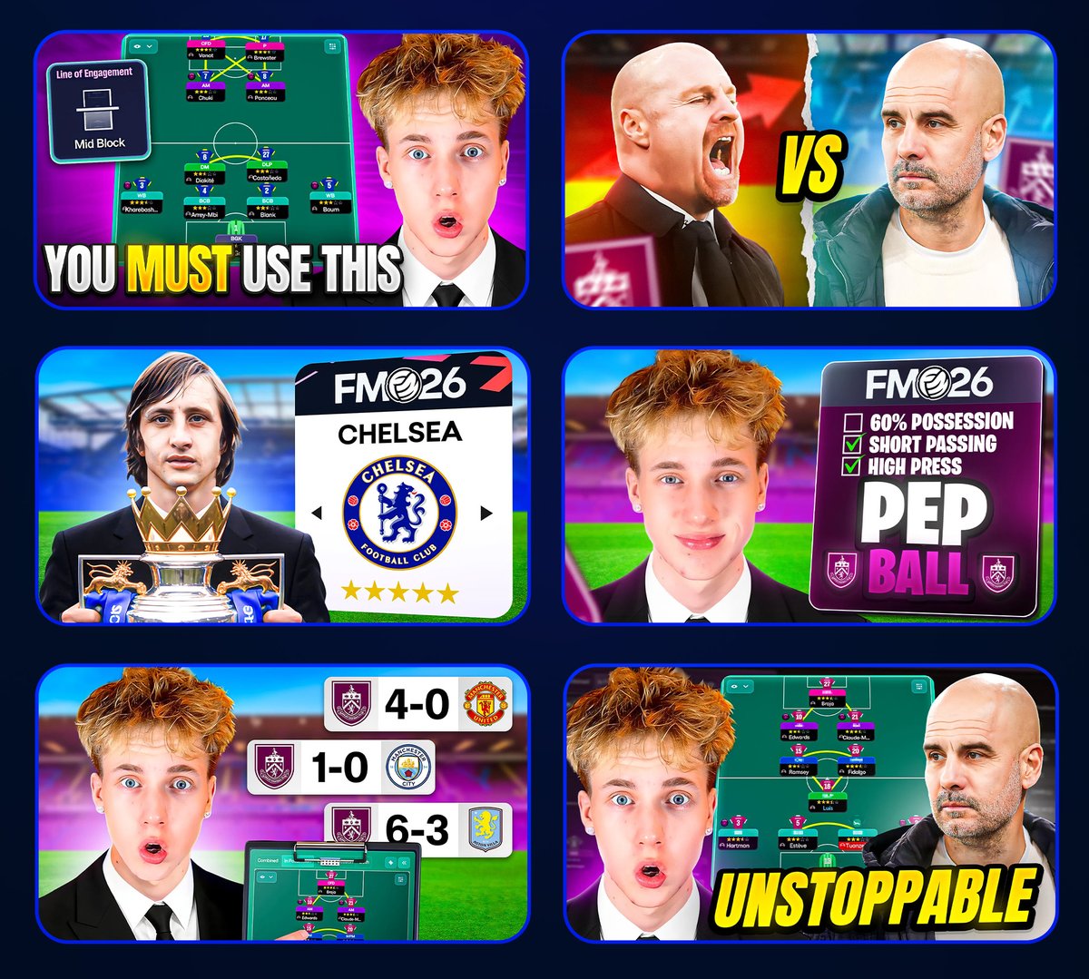 t7graphics's tweet photo. Recent Football Manager 26 thumbnails I made ⚽️

#FM26 https://t.co/78kc5QfEJi